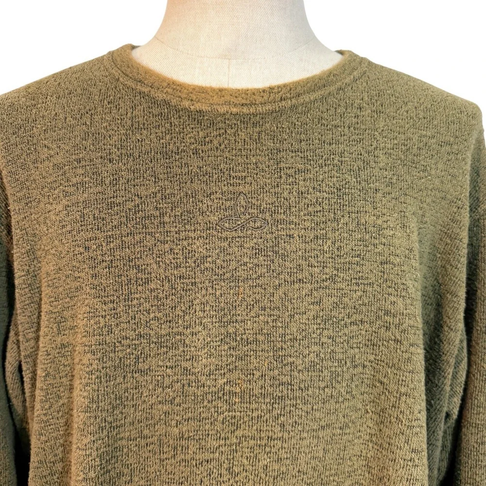 Men's Prana Breathe Sweater Size XL Green Long Sleeve Crewneck Pullover Casual